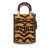 Fendi AB Fendi Brown Canvas Fabric Mini Embroidered Zebra Print Sunshine Shopper Tote Italy
