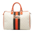Gucci B Gucci White Off White with Orange Coated Canvas Fabric GG Supreme Joy Web Boston Italy