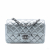 Chanel Classic Single Flap Mini Lambskin Leather Matelassè Shoulder Bag Metallic Silver