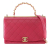 Chanel AB Chanel Pink Dark Pink Lambskin Leather Leather Medium Quilted Lambskin La Parisienne Flap Italy