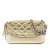 Chanel AB Chanel Gold Calf Leather Quilted Metallic Aged skin Gabrielle Clutch With Chain Italy