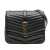Saint Laurent AB Saint Laurent Black Lambskin Leather Leather Small Chevron Lambskin Monogram Sulpice Bag Italy