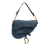 Christian Dior B Dior Blue Denim Fabric Oblique Embroidered Saddle Bag Italy