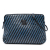 Fendi B Fendi Blue with Black Calf Leather Woven FF Crossbody Italy
