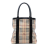 Burberry B Burberry Brown Beige Coated Canvas Fabric Haymarket Check Vertical Tote Italy