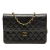 Chanel B Chanel Black Lambskin Leather Leather Medium CC Quilted Lambskin Single Flap France