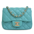 Chanel AB Chanel Blue Peacock Lambskin Leather Leather Mini Square Classic Lambskin Single Flap Italy