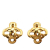 Chanel B Chanel Gold Gold Plated Metal CC Clover Clip On Earrings France