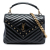 Saint Laurent B Saint Laurent Black Calf Leather Medium Chevron Studded skin Monogram College Satchel Italy