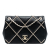 Chanel AB Chanel Black with White Lambskin Leather Leather Small Lambskin Entwined Chain Flap Italy