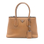 Prada B Prada Brown Beige Saffiano Leather Cuir Turnlock Twin Satchel Italy