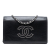 Chanel B Chanel Black Lambskin Leather Leather Studded Lambskin CC Wallet on Chain Italy