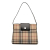 Burberry B Burberry Brown Beige Coated Canvas Fabric House Check Shoulder Bag Italy