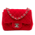 Chanel AB Chanel Red Velvet Fabric Mini Square Classic Single Flap France
