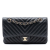 Chanel B Chanel Black Lambskin Leather Leather Medium Classic Chevron Lambskin Double Flap France