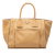 Prada B Prada Brown Beige Calf Leather Vitello Daino Front Pocket Open Convertible Tote Italy