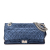 Chanel B Chanel Blue Calf Leather Metallic Quilted Aged skin Reissue 2.55 Double Flap 227 Italy