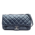 Chanel B Chanel Blue Dark Blue Calf Leather Quilted Glazed skin Coco Pleats Flap Italy