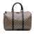 Gucci B Gucci Brown Beige Coated Canvas Fabric Medium GG Crystal Joy Boston Bag Italy