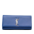 Saint Laurent AB Saint Laurent Blue Calf Leather Grain De Poudre Cassandre Clutch Italy