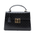 Gucci B Gucci Black Calf Leather Guccissima Padlock Top Handle Bag Italy