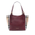 Burberry B Burberry Purple Magenta Calf Leather Grained skin and House Check Canvas Canterbury Tote Italy
