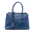 Prada B Prada Blue Saffiano Leather Cuir Turnlock Twin Satchel Italy