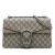 Gucci AB Gucci Brown Beige Coated Canvas Fabric Medium GG Supreme Dionysus Shoulder Bag Italy