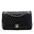Chanel Black Lambskin Leather Leather Jumbo Classic Chevron Lambskin Double Stitch Single Flap Italy
