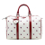 Gucci B Gucci White with Red Coated Canvas Fabric Medium GG Supreme Hearts Joy Boston Bag Italy
