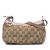 Gucci B Gucci Brown Beige Canvas Fabric GG Lovely Heart Pochette Italy