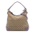 Gucci B Gucci Brown Beige Canvas Fabric Small GG Miss GG Hobo Italy