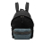 Saint Laurent B Saint Laurent Black with Blue Denim Nylon Fabric and Denim Classic Hunting Backpack Italy