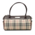 Burberry AB Burberry Brown Beige Canvas Fabric House Check Barrel Handbag United Kingdom