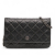 Chanel AB Chanel Black Patent Leather Leather CC Quilted Crinkled Patent Wallet On Chain Italy