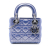 Christian Dior AB Dior Blue Dark Blue Lambskin Leather Leather Mini Iridescent Lambskin Cannage Lady Dior Italy