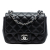 Chanel AB Chanel Black Lambskin Leather Leather Mini Square Classic Lambskin Single Flap France