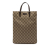 Gucci B Gucci Brown Beige Coated Canvas Fabric GG Supreme Tote Italy