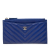 Chanel B Chanel Blue Calf Leather CC Chevron skin Zip Wallet Italy