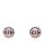 Chanel AB Chanel Silver with Pink Stainless Steel Metal CC Rhinestones Push Back Earrings France