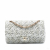 Chanel Classic Double Flap Medium Tweed Shoulder Bag White