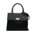 Ferragamo B Ferragamo Black Calf Leather Gancini Trifolio Satchel Italy