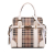 Burberry B Burberry Brown Beige Coated Canvas Fabric Haymarket Check Minford Portrait Satchel Italy