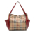 Burberry Brown Small Leather Trimmed Haymarket Check Coated Canvas Canterbury Tote Italy