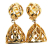 Chanel B Chanel Gold Gold Plated Metal CC Bird Cage Drop Clip On Earrings France
