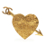 Chanel B Chanel Gold Gold Plated Metal CC Arrow and Heart Brooch France