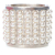 Chanel AB Chanel Silver with White Pearl Silver Plated Metal Wide Pearl Cuff Bracelet France