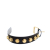 Saint Laurent B Saint Laurent Black with Gold Calf Leather skin Studded De Force Bracelet Italy