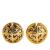 Chanel B Chanel Gold Gold Plated Metal and Silver Plated CC Round Clip On Earrings France