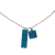 Louis Vuitton B Louis Vuitton Silver with Blue Palladium Metal Plated Damier Colors Pendant Necklace Italy